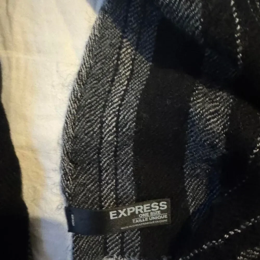Express Unisex Black and Grey Scarf